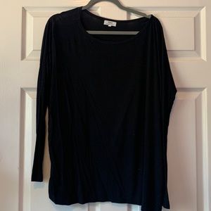 Black long sleeve piko shirt